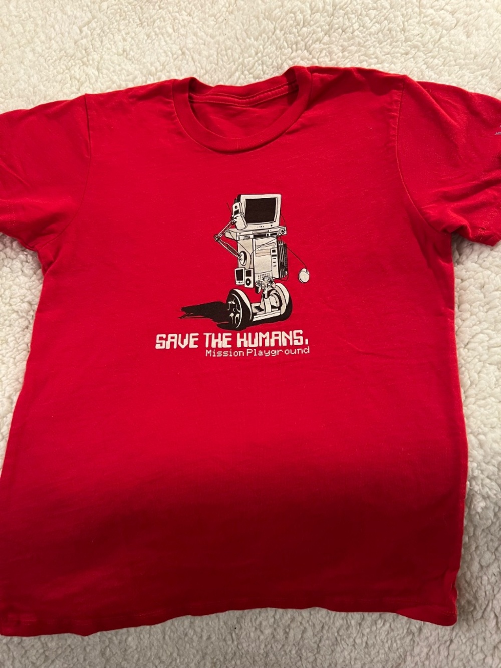 Save the Humans! Mission Playground organic message tee. - Picture 5 of 5